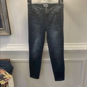 PAIGE Blue Skinny Jeans with Stretch and Faded Details